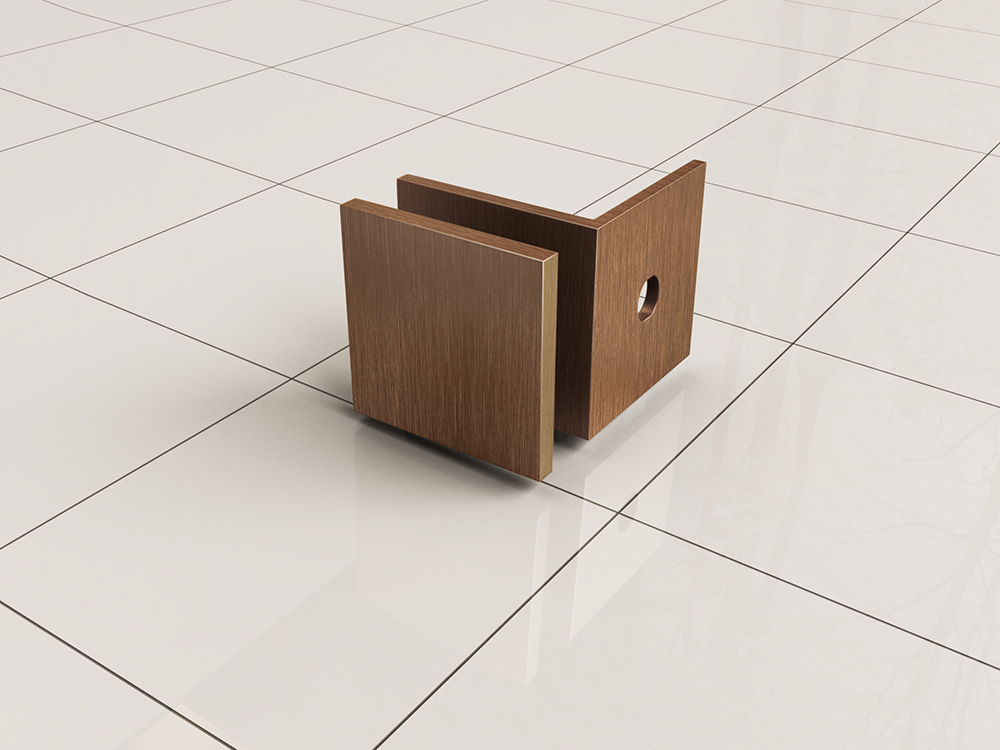 Productfoto Less glaskoppelingset voor profielloze inloopdouche 2 stuks geborsteld brons koper 206167