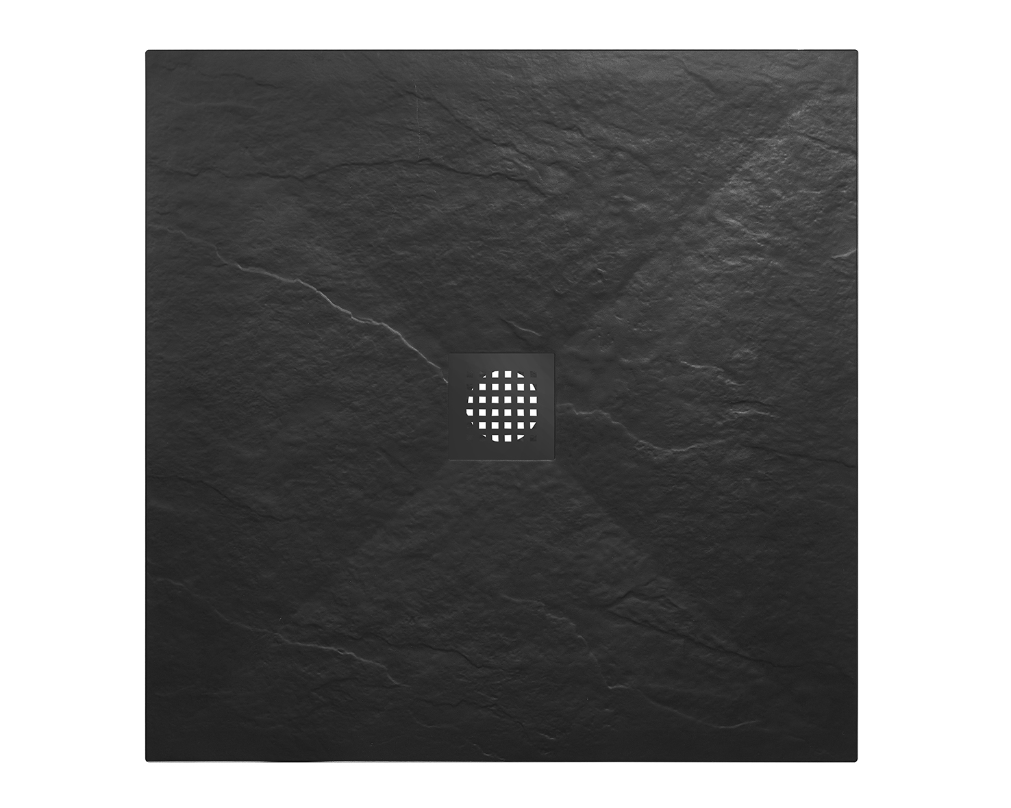 Productfoto Stonea douchebak antislip composiet 900x900x30 mm inkortbaar mat zwart 213539