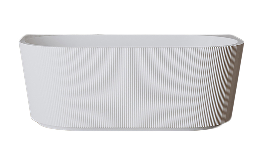 Productfoto Rivi half vrijstaand ligbad 180 x 80 cm acryl mat wit met waste mat wit 213679