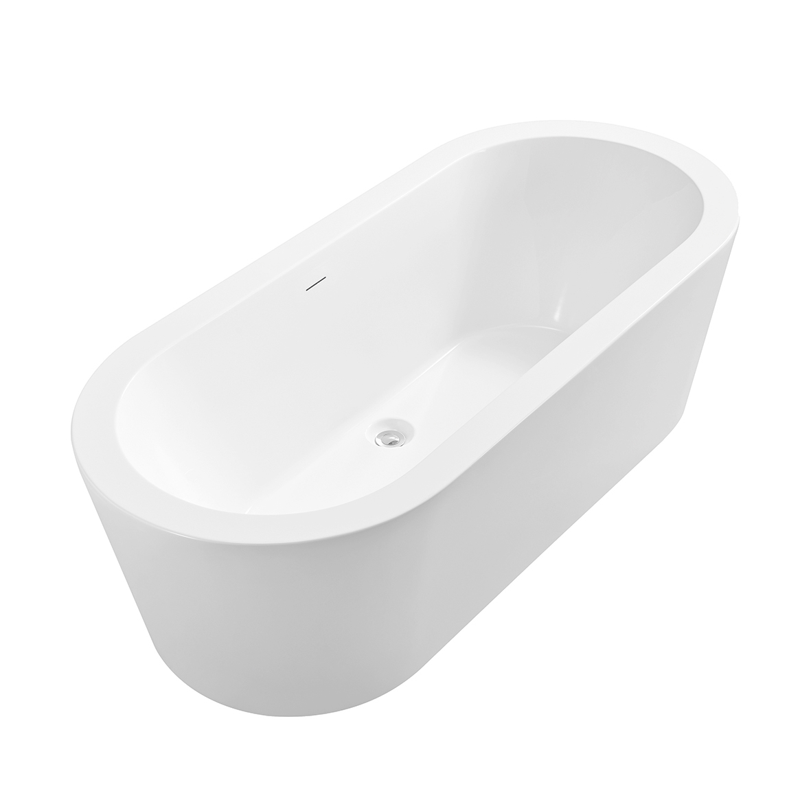 Productfoto Bianco vrijstaand ligbad 178 x 80 cm acryl glans wit met waste glans wit 213680