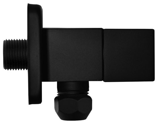 Productfoto Square hoekstopkraan+rozet 3/8'x10 mat zwart 222612