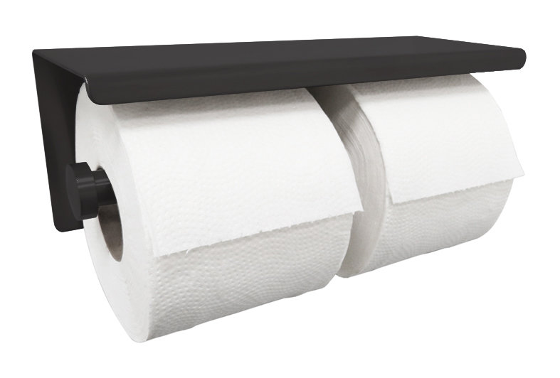 Productfoto Brush dubbele toiletrolhouder mat zwart 242841