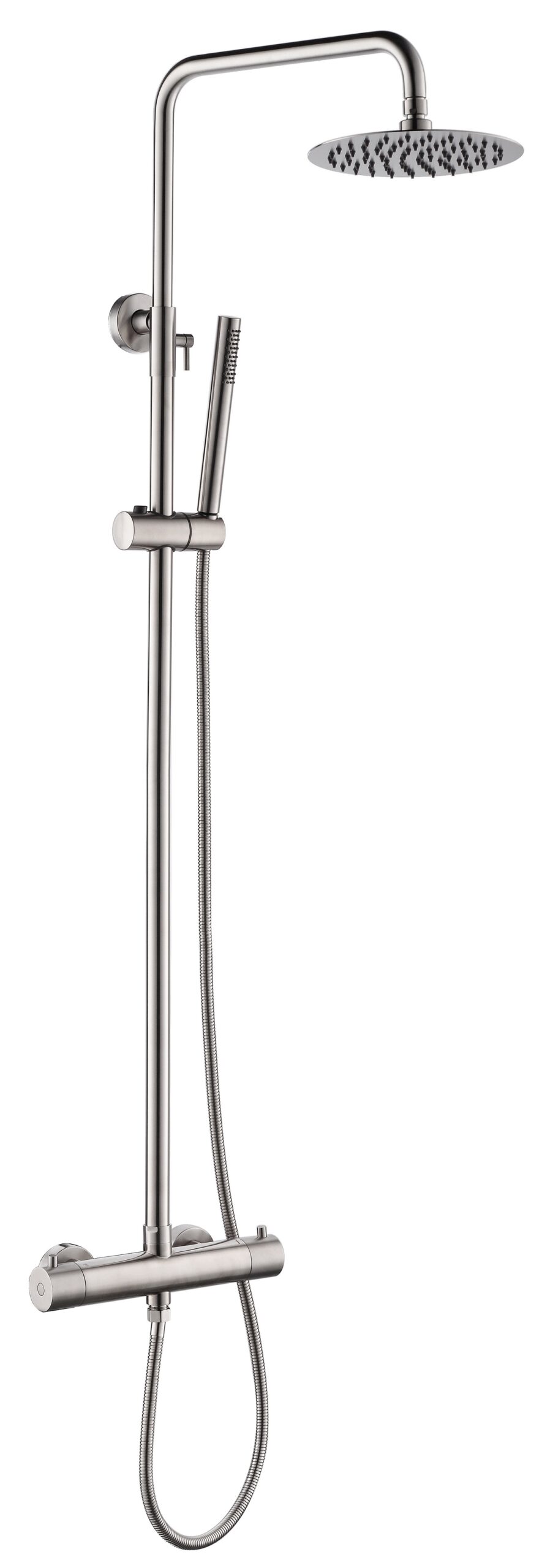 Productfoto 304 thermostatische regendoucheset opbouw geborsteld RVS 243720