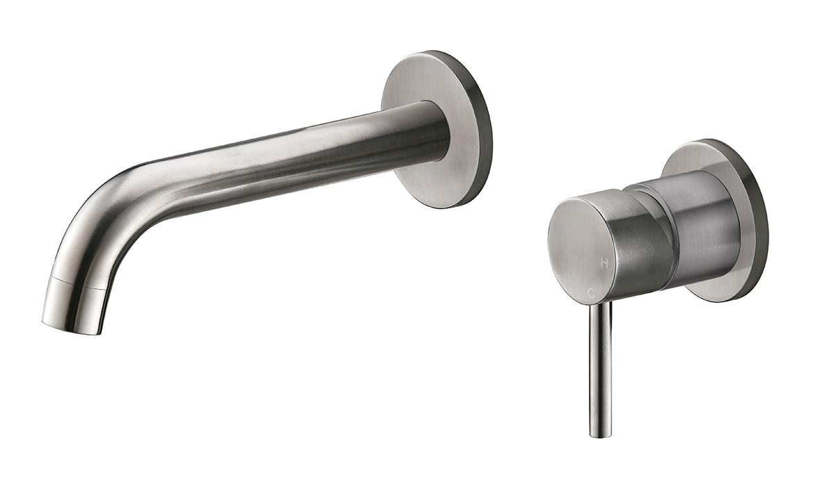 Productfoto 304 wastafelkraan met coldstart inbouw compleet geborsteld RVS 247101