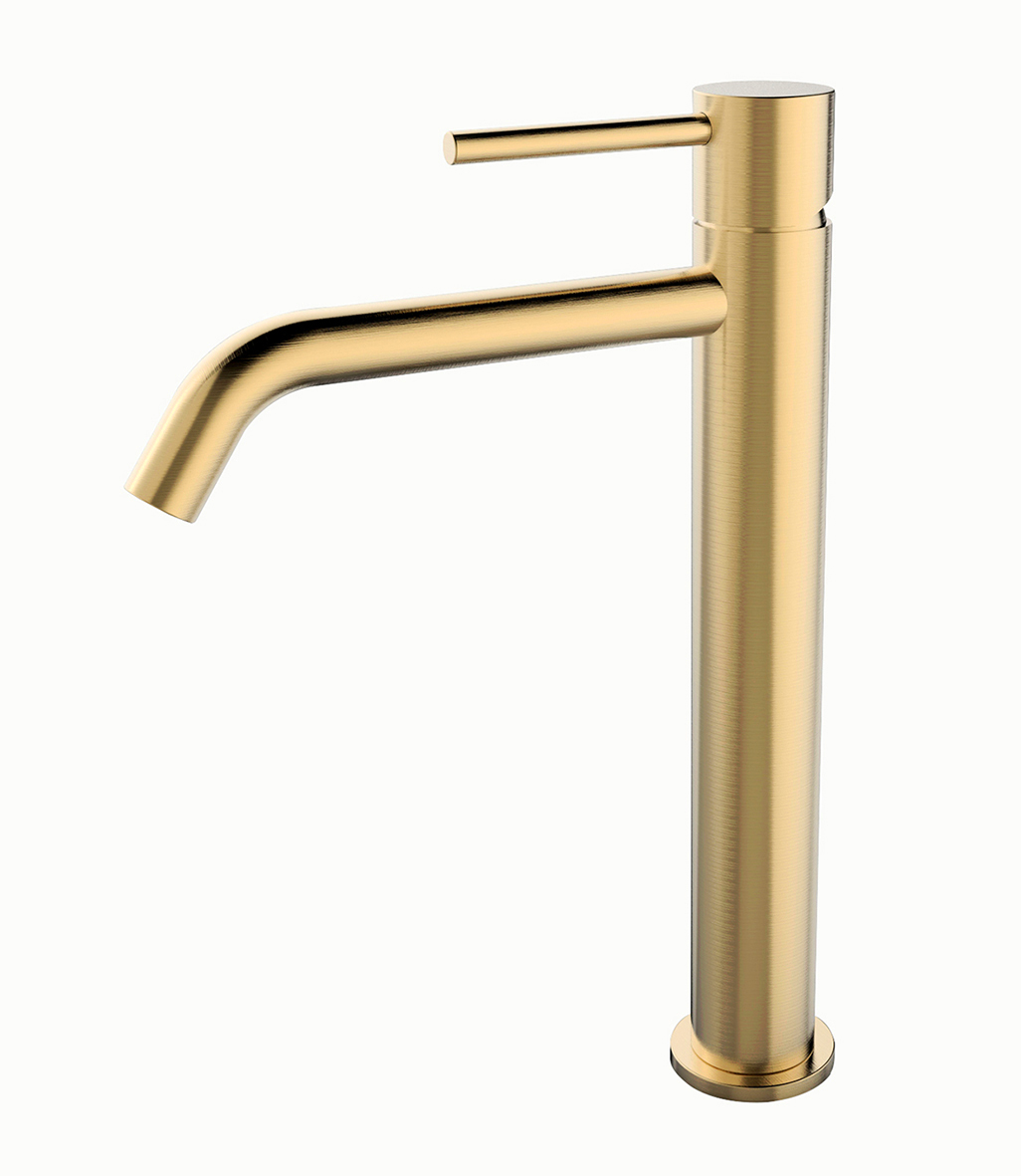 Productfoto Style XL wastafelkraan hoog geborsteld messing PVD 291622
