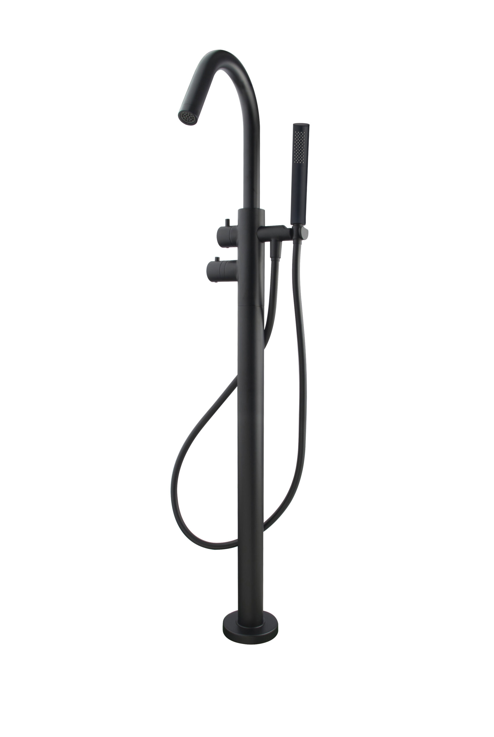 Productfoto Caral thermostatische badmengkraan vrijstaand mat zwart 292070