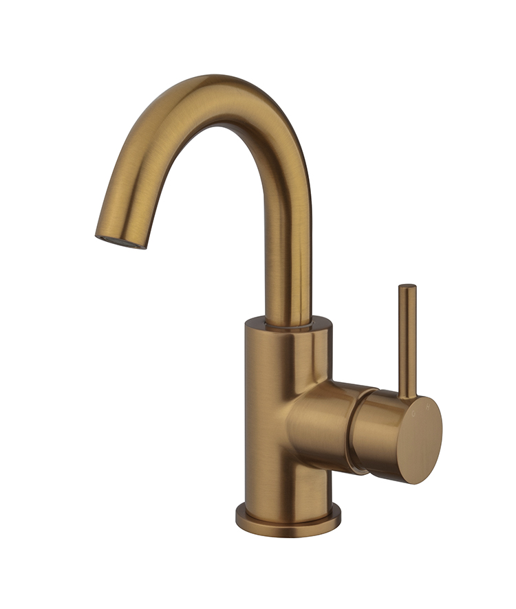 Productfoto Caral wastafelkraan met draaibare uitloop geborsteld brons koper PVD 292115