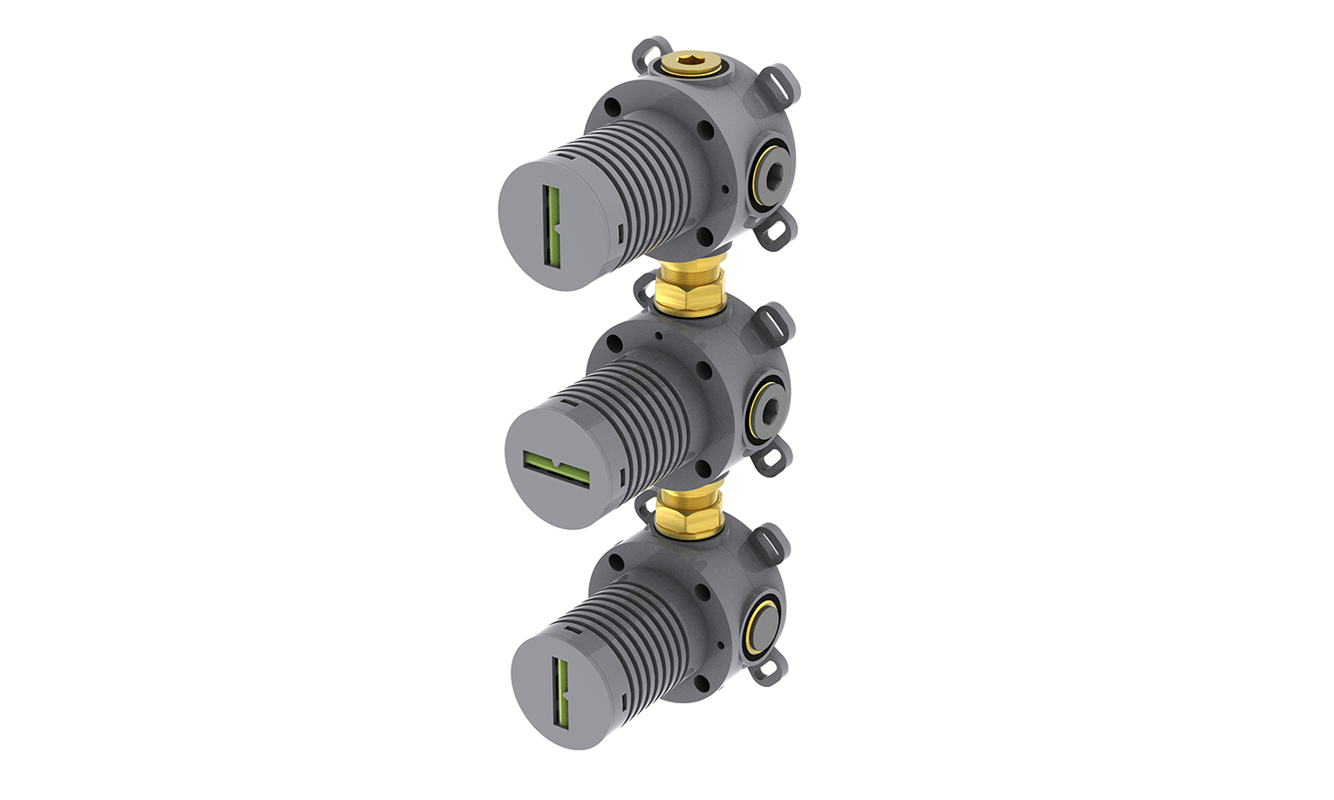 Productfoto Caral inbouwdeel thermostatische douchekraan met 2 stopkranen 292502