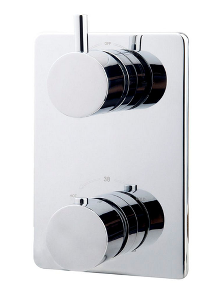 Productfoto Caral afbouwdeel inbouwthermostaat 2 weg chroom 292510