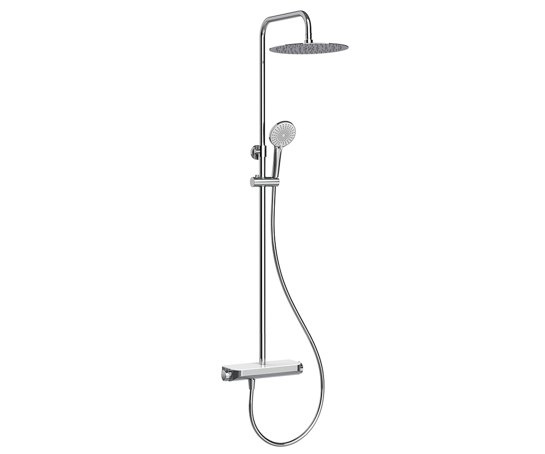 Productfoto Tondell thermostatische regendoucheset opbouw met planchet chroom 292951