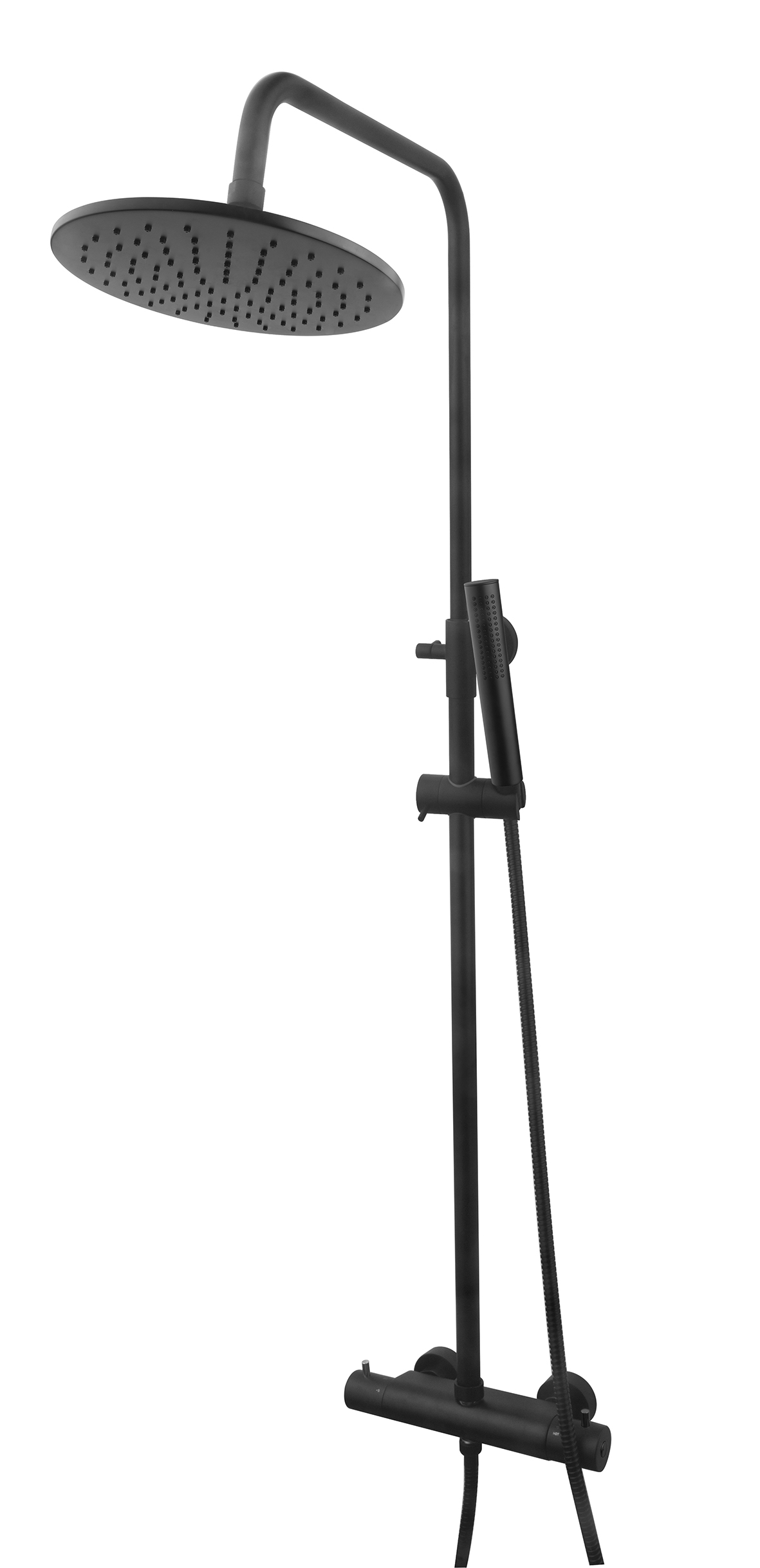 Productfoto Caral thermostatische regendoucheset opbouw mat zwart 292956