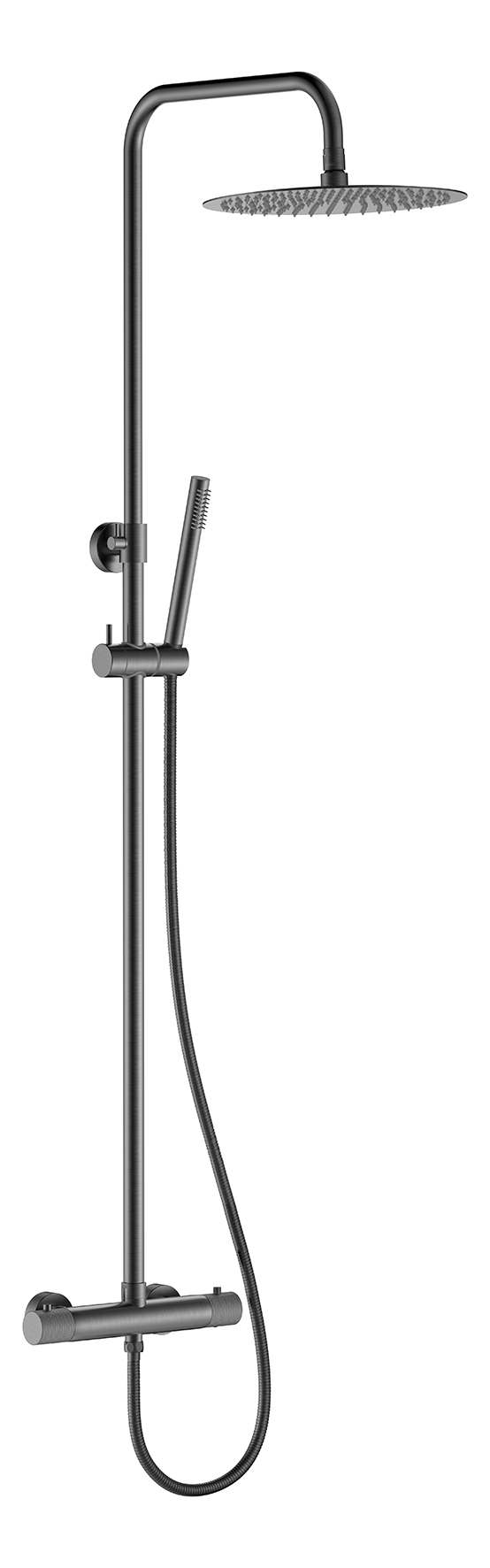 Productfoto Ribbd thermostatische regendoucheset opbouw gunmetal PVD 292969