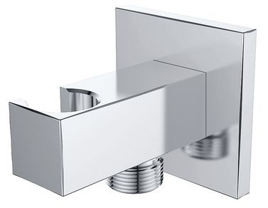 Productfoto Rombo wandaansluitbocht met handdouchehouder vierkant 1/2" chroom 293803
