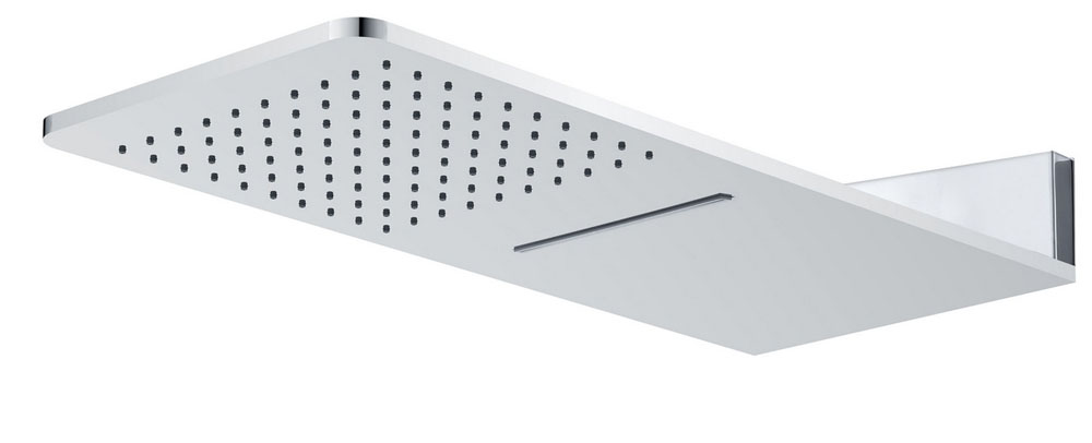 Productfoto Wandhoofddouche met waterval vierkant 600 x 25 mm chroom 293808