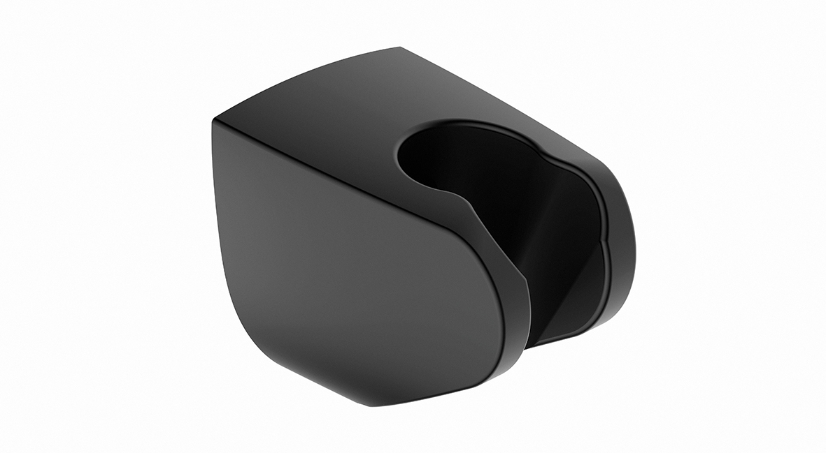 Productfoto UniMatch wandhanddouchehouder kunststof mat zwart 293874