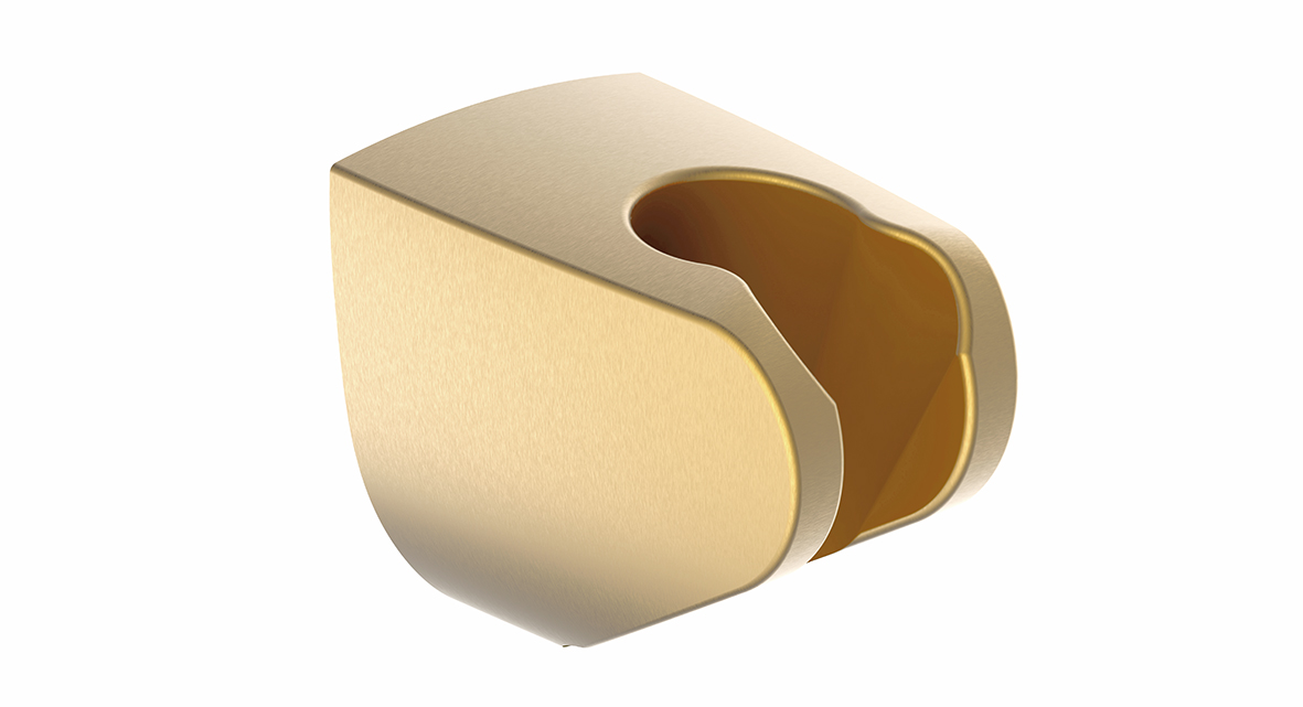 Productfoto UniMatch wandhanddouchehouder kunststof geborsteld messing PVD 293876