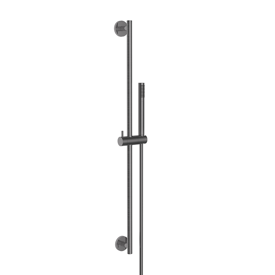 Productfoto UniMatch glijstangset compleet met staafhanddouche 1 stand gunmetal 293896