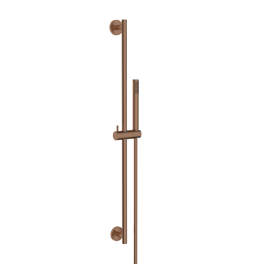Productfoto UniMatch glijstangset compleet met staafhanddouche 1 stand geborsteld brons koper 293897