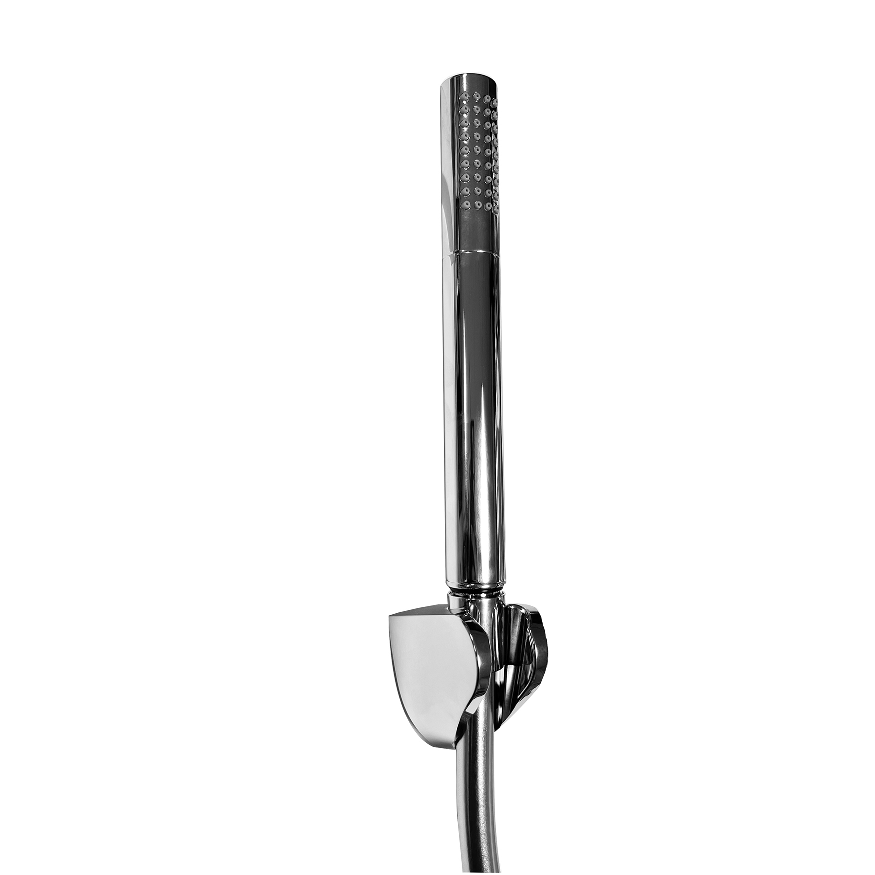 Productfoto Rond handdoucheset+slang en houder chroom 293900
