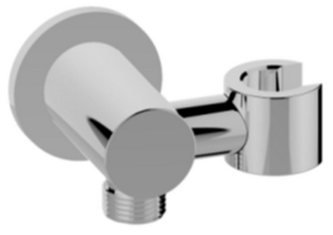Productfoto UniMatch wandaansluitbocht met kantelbare handdouchehouder rond 1/2" chroom 293944