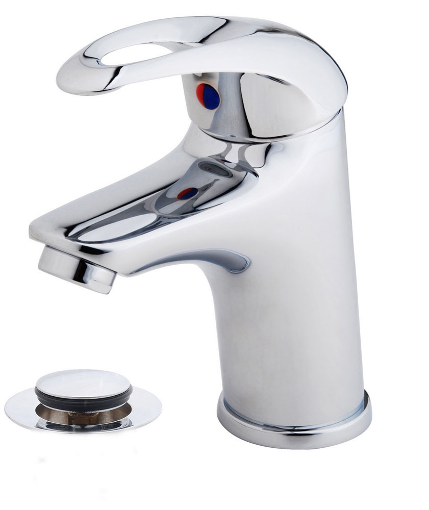 Productfoto Athos wastafelkraan met clickwaste chroom 294001