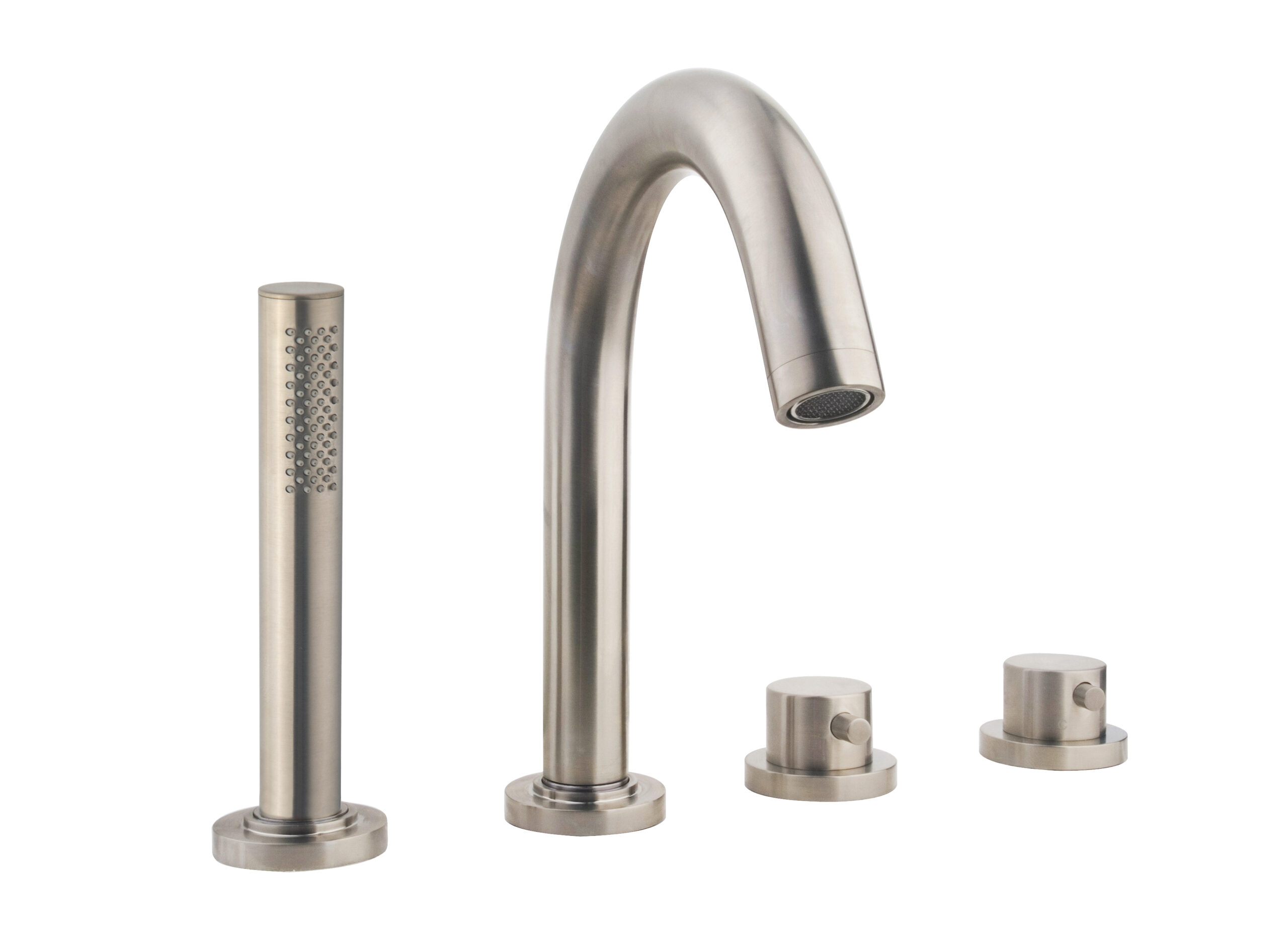 Productfoto Caral afbouwdeel badrandthermostaat 4-gats geborsteld staal PVD 294010