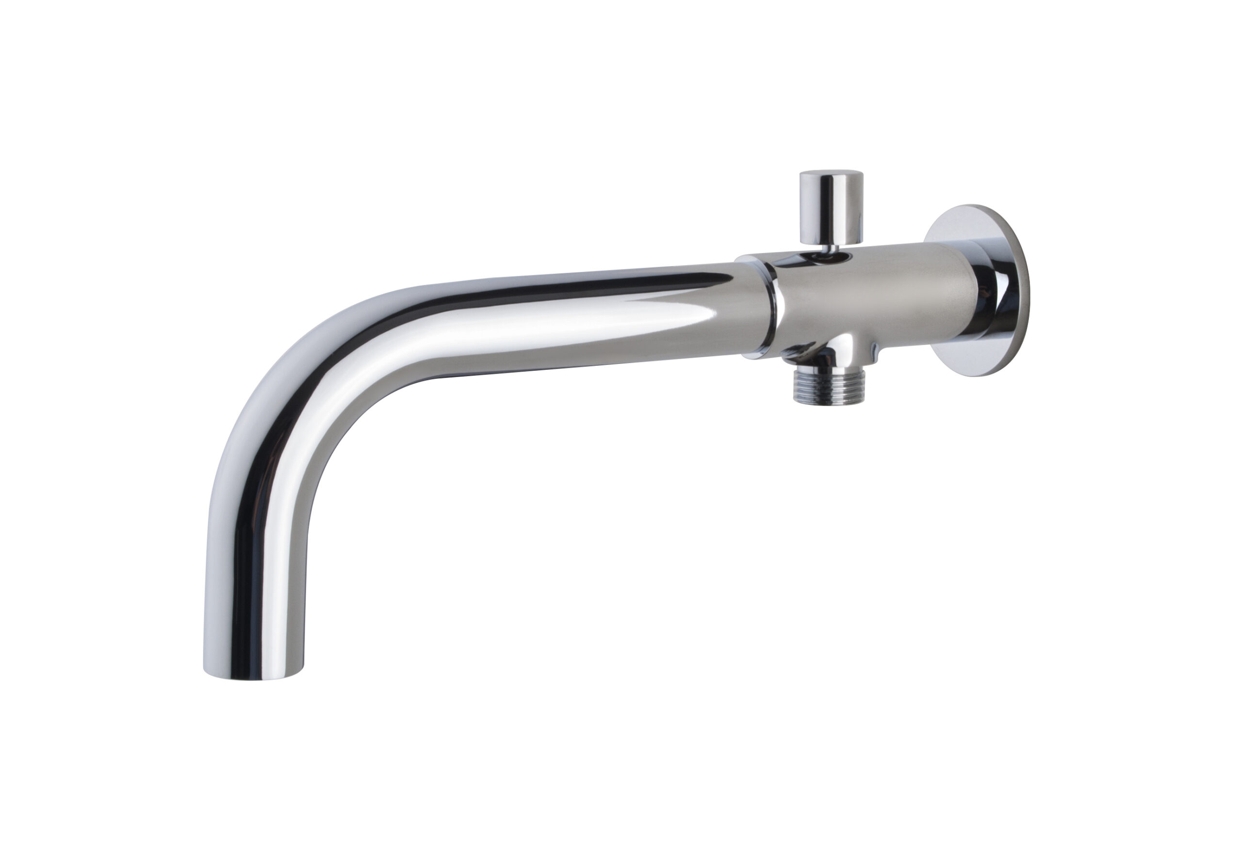 Productfoto inbouw-baduitloop met omstel rond 23cm chroom 294060