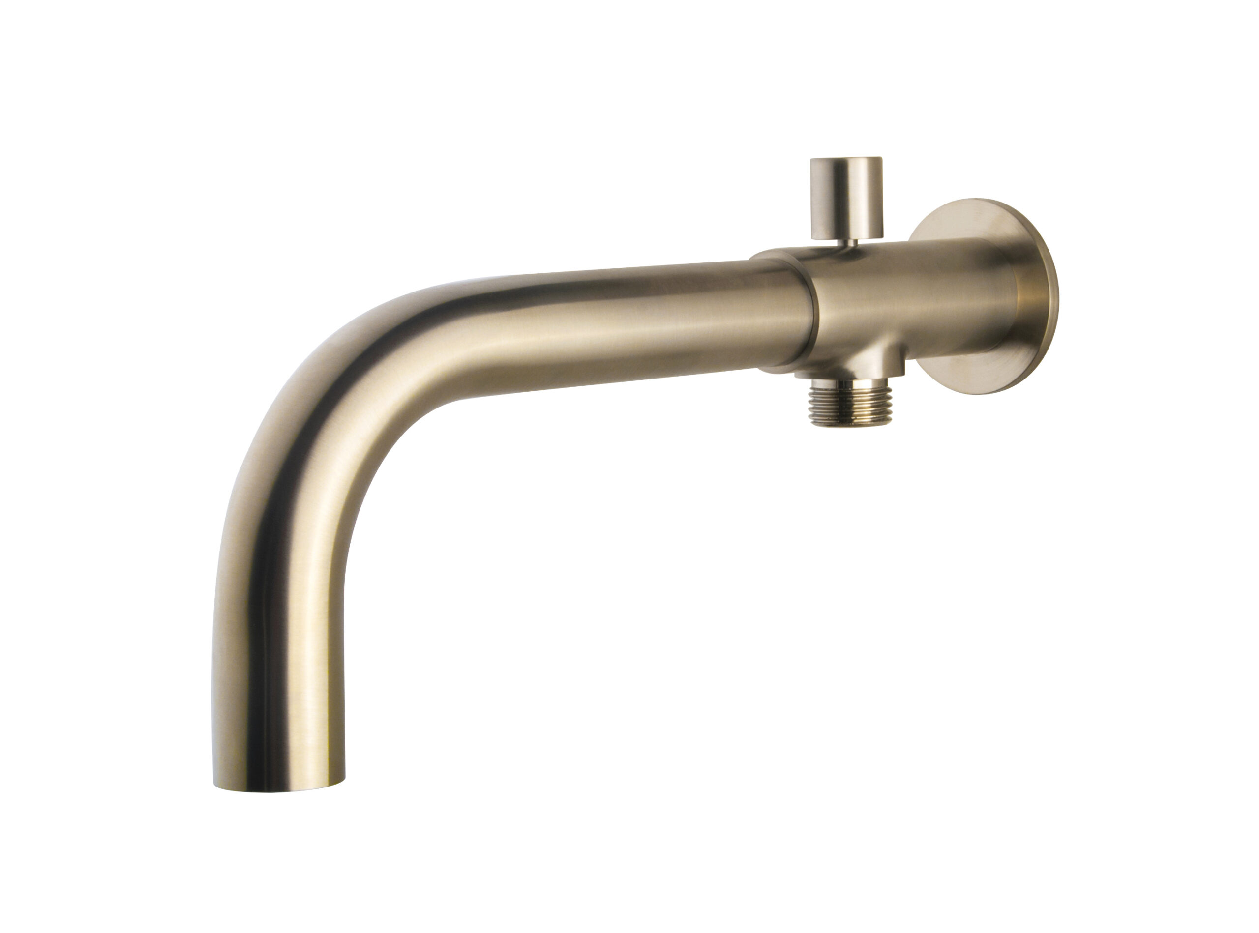 Productfoto inbouw-baduitloop met omstel rond 23cm geborsteld staal PVD 294061