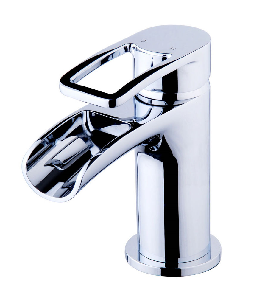 Productfoto Alegra wastafelkraan waterval met clickwaste chroom 294210