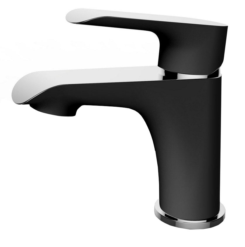 Productfoto Tarma eenhendel wastafelkraan laag zwart/chroom 294252
