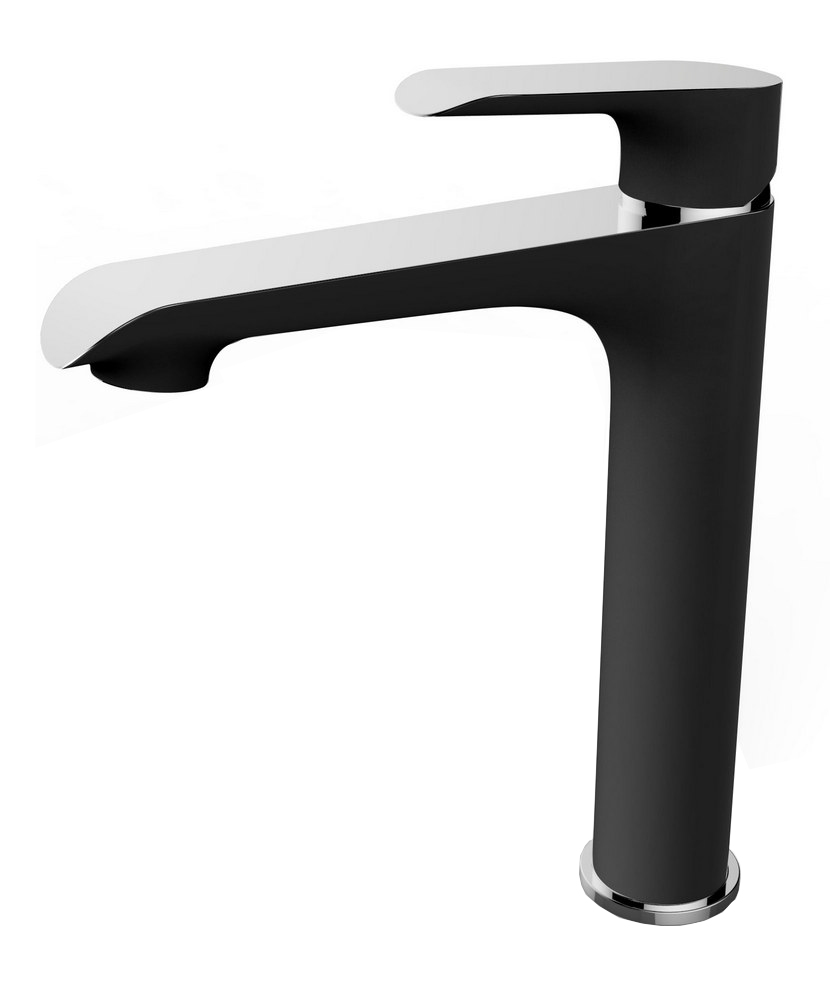 Productfoto Tarma eenhendel wastafelkraan hoog zwart/chroom 294257