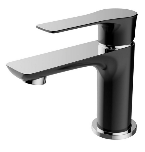 Productfoto Casma eenhendel wastafelmengkraan laag zwart/chroom 294267