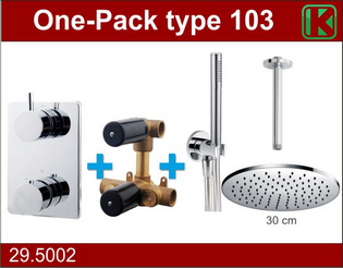 Productfoto one-pack inbouwthermostaatset type 103 CHR (30cm) 295002