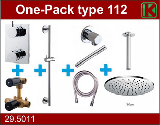 Productfoto one-pack inbouwthermostaatset type 112 CHR (30cm) 295011