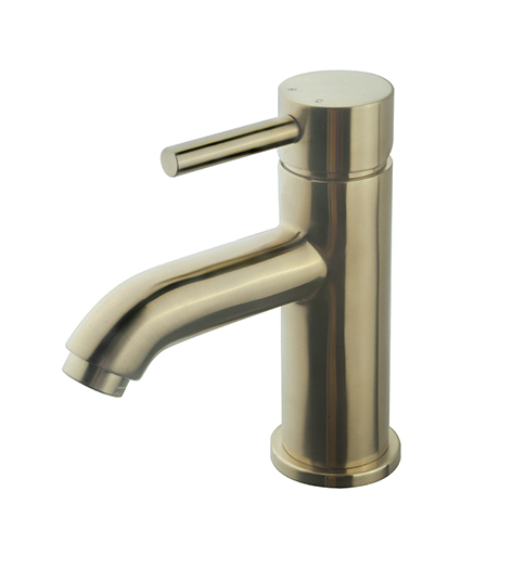 Productfoto Caral Cadans wastafelkraan laag geborsteld messing PVD 295102