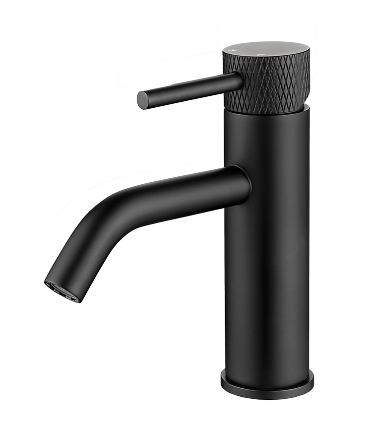 Productfoto Ribbd wastafelkraan met coldstart mat zwart 295303
