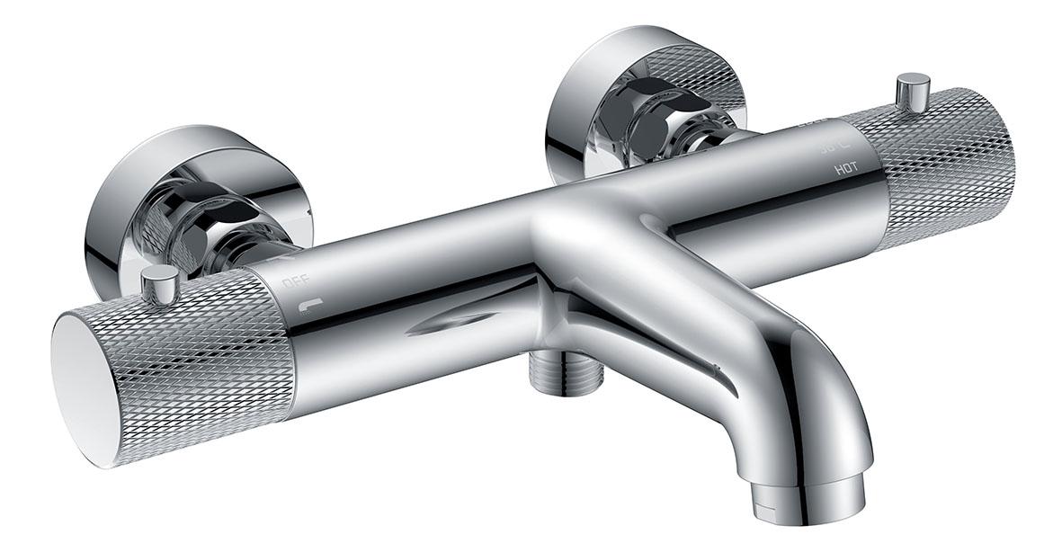 Productfoto Ribbd thermostatische badmengkraan hartafstand 15 cm chroom 295360