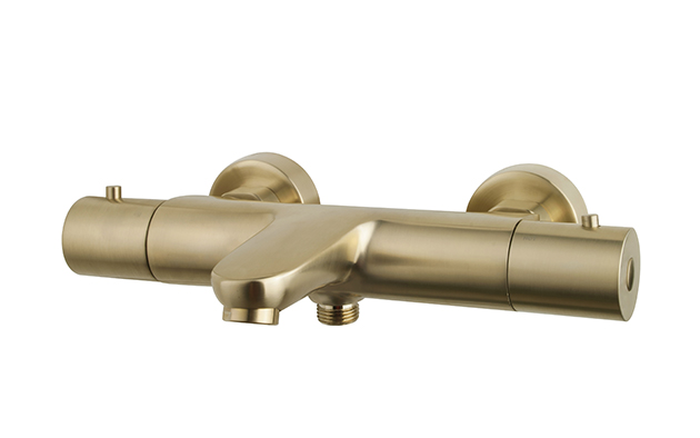Productfoto Caral thermostatische badmengkraan geborsteld messing PVD 295931