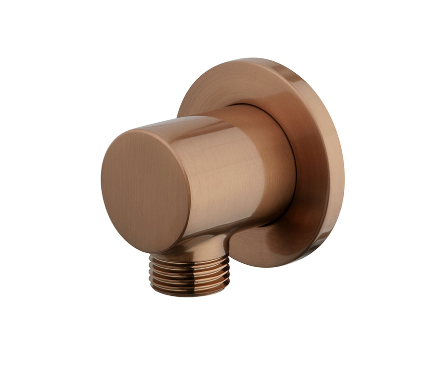 Productfoto UniMatch wandaansluitbocht rond 1/2" geborsteld brons koper PVD 295939