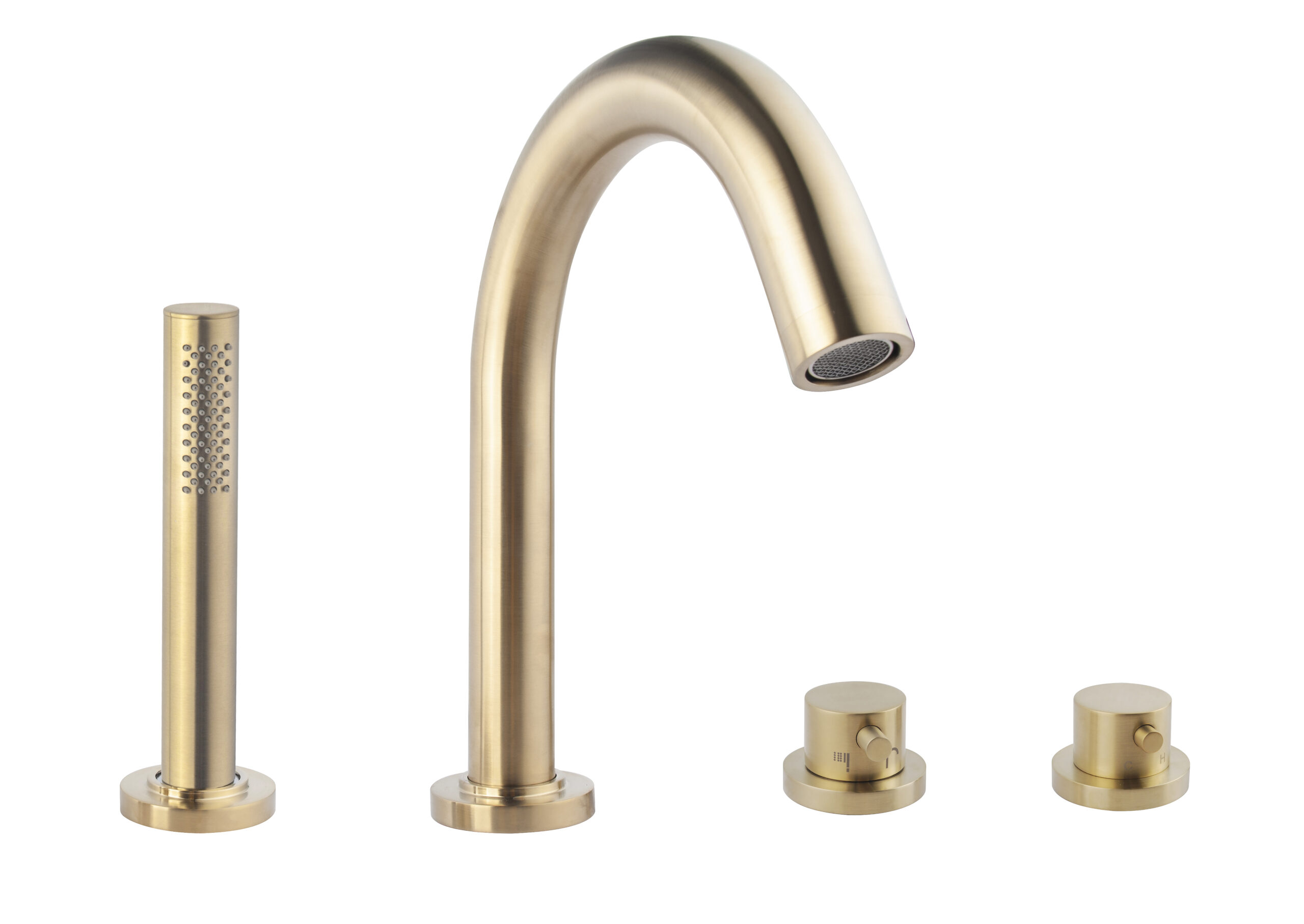 Productfoto Caral afbouwdeel badrandthermostaat 4-gats geborsteld messing PVD 295999