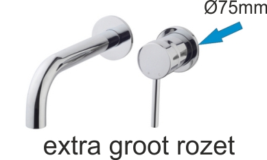 Productfoto Caral rozet kraangedeelte eenhendel wastafelkraan 75mm chroom 296012