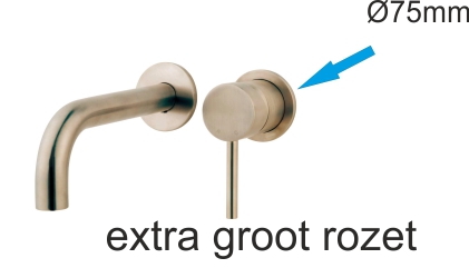 Productfoto Caral rozet kraangedeelte eenhendel wastafelkraan 75mm geborsteld staal PVD 296013