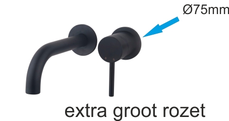 Productfoto Caral rozet kraangedeelte eenhendel wastafelkraan 75mm mat zwart 296014