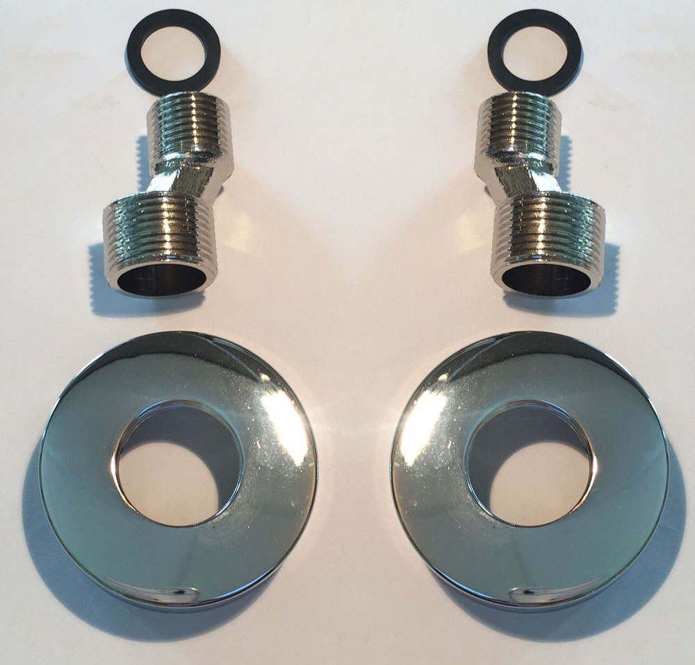 Productfoto Rio set s-koppelingen met rozet voor kraan 15 cm 1/2" x 3/4" chroom 296123