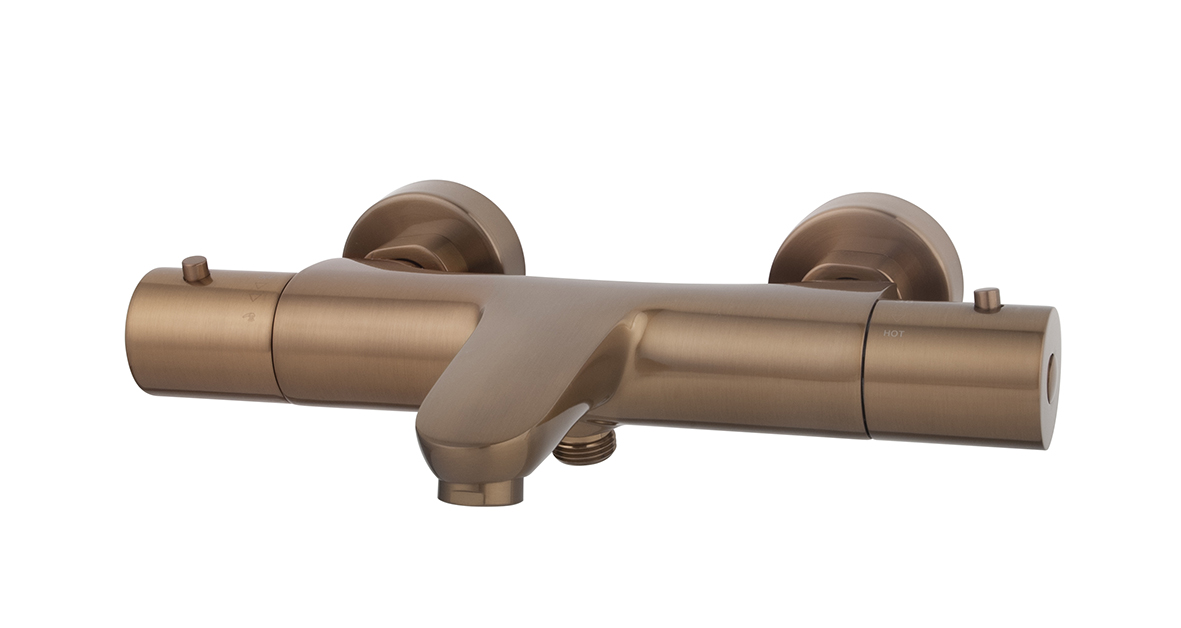 Productfoto Caral thermostatische badmengkraan geborsteld brons koper PVD 296921