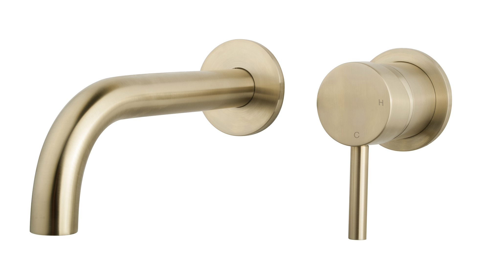 Productfoto Caral afbouwdeel eenhendel wastafelkraan met coldstart geborsteld messing PVD 297154