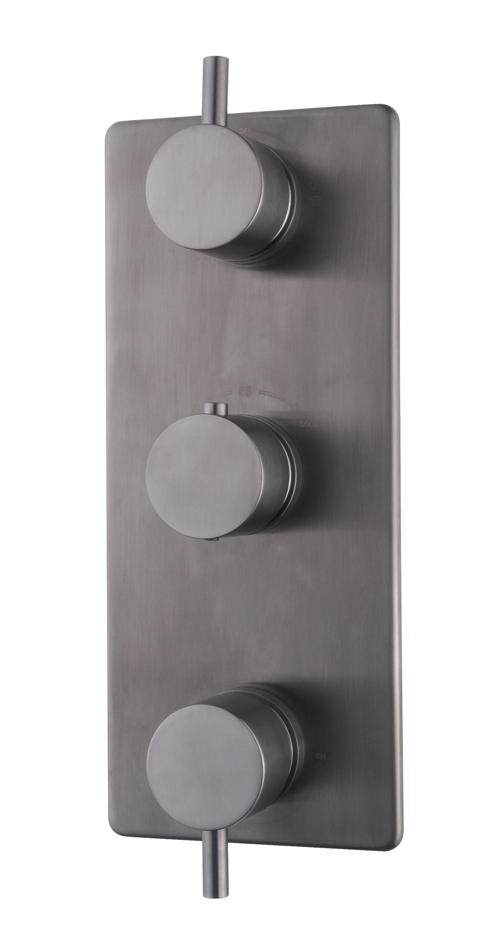 Productfoto Caral afbouwdeel inbouwthermostaat 3 weg gunmetal PVD 297511