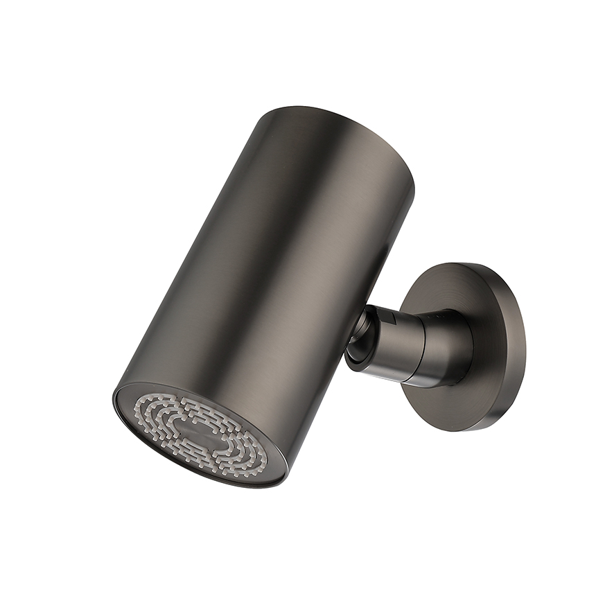 Productfoto UniMatch Beam hoofddouche rond 1 stand met muurbevestiging gunmetal PVD 297824