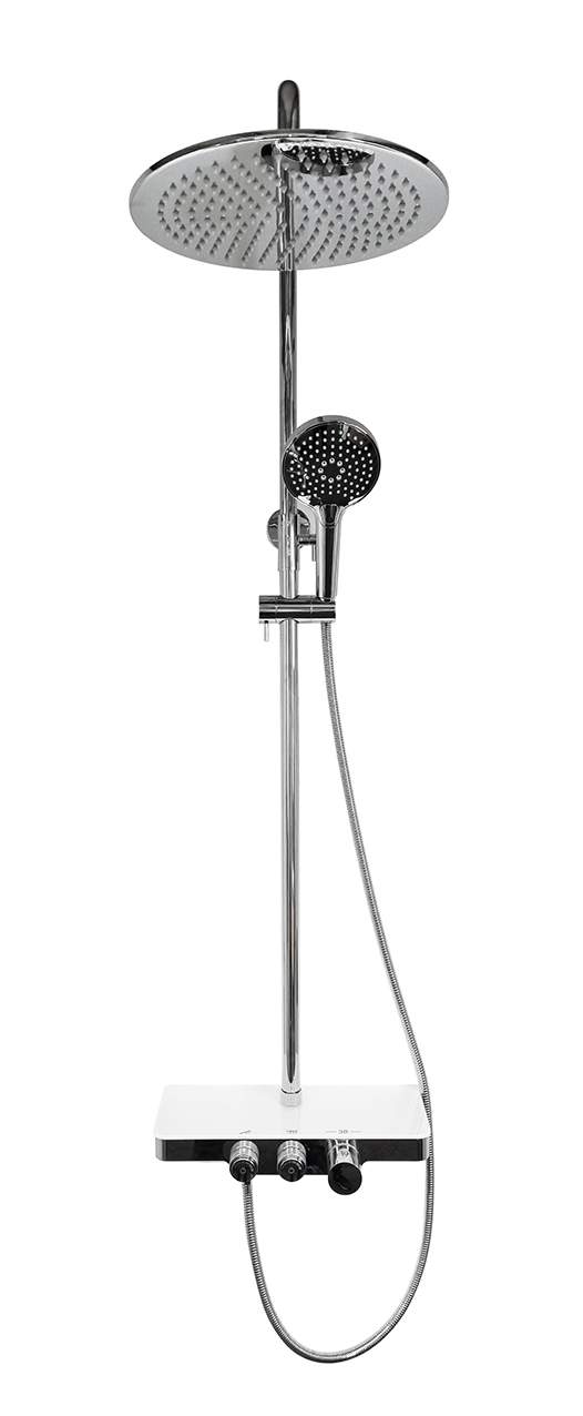 Productfoto Nuovo thermostatische regendoucheset opbouw met planchet chroom 298000