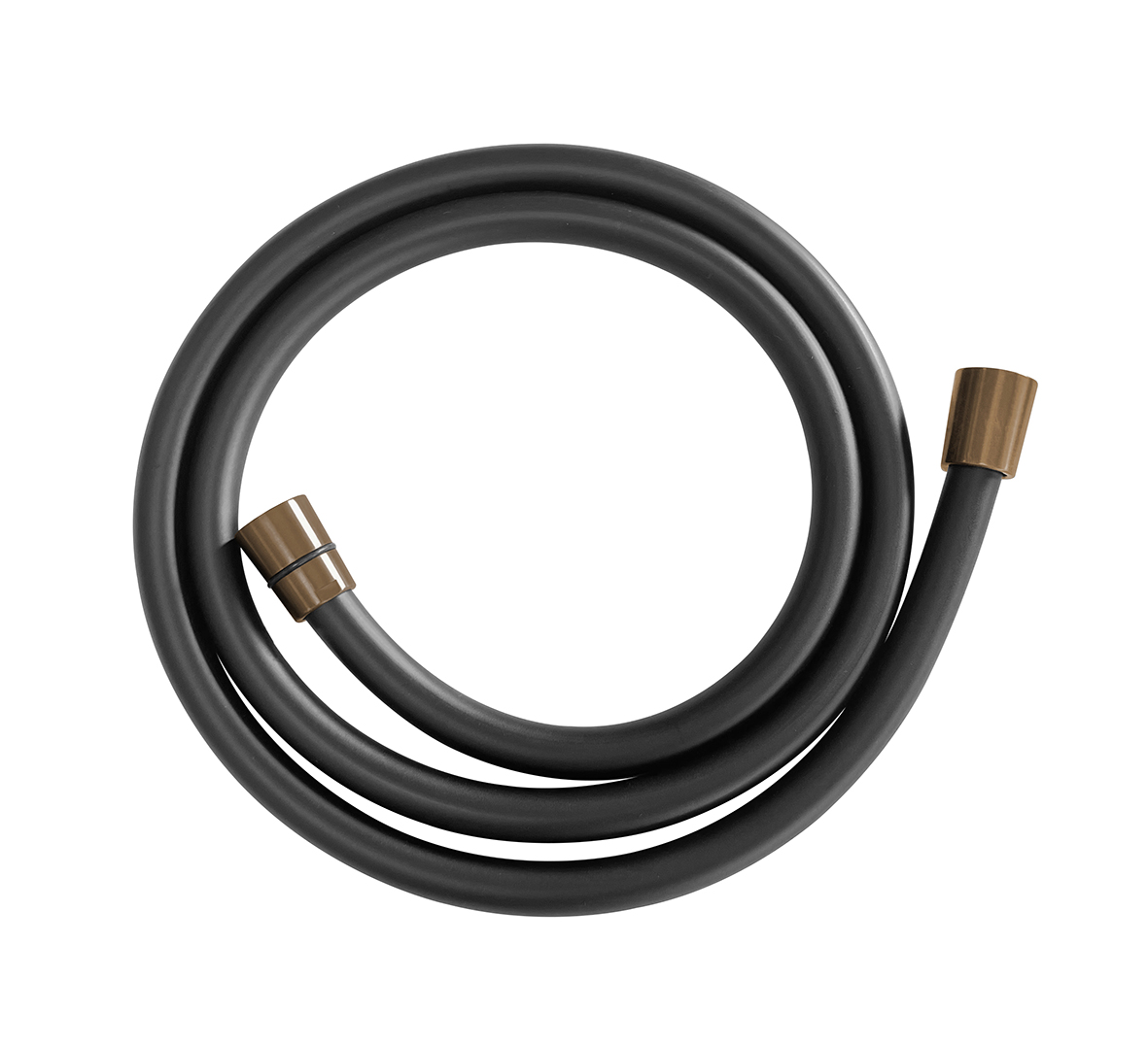 Productfoto UniMatch doucheslang kunststof 150 cm mat zwart / geborsteld brons koper 303511